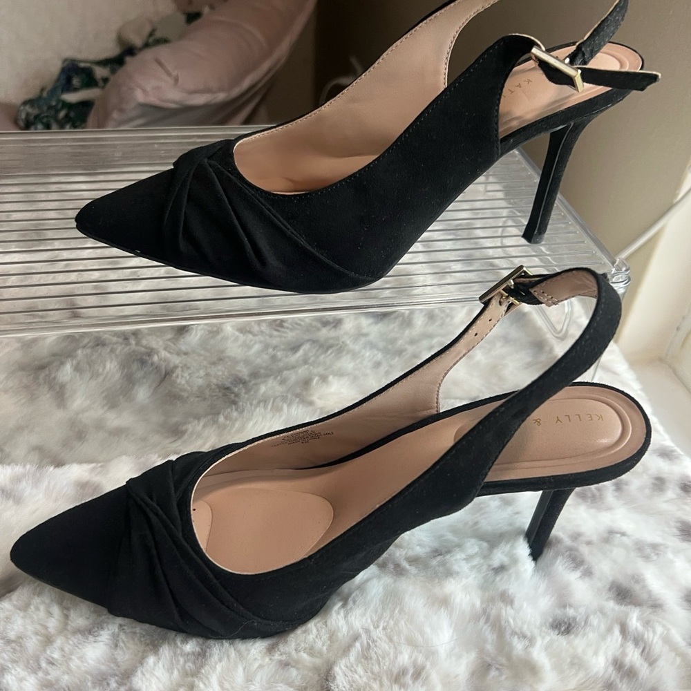 Kelly & Katie Black Slingback Heels